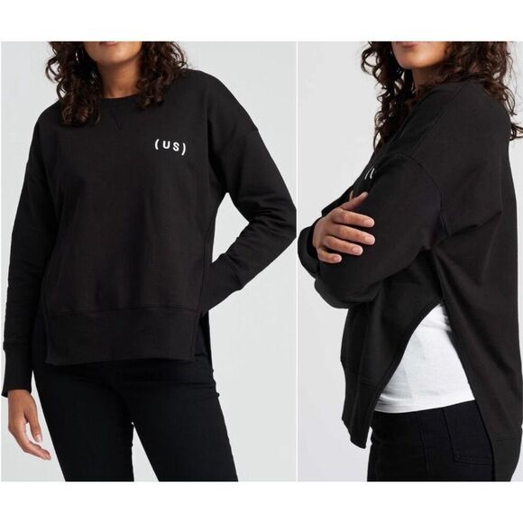 Universal Standard Black High Low Hem Pullover Sweatshirt Size Medium - Picture 10 of 10